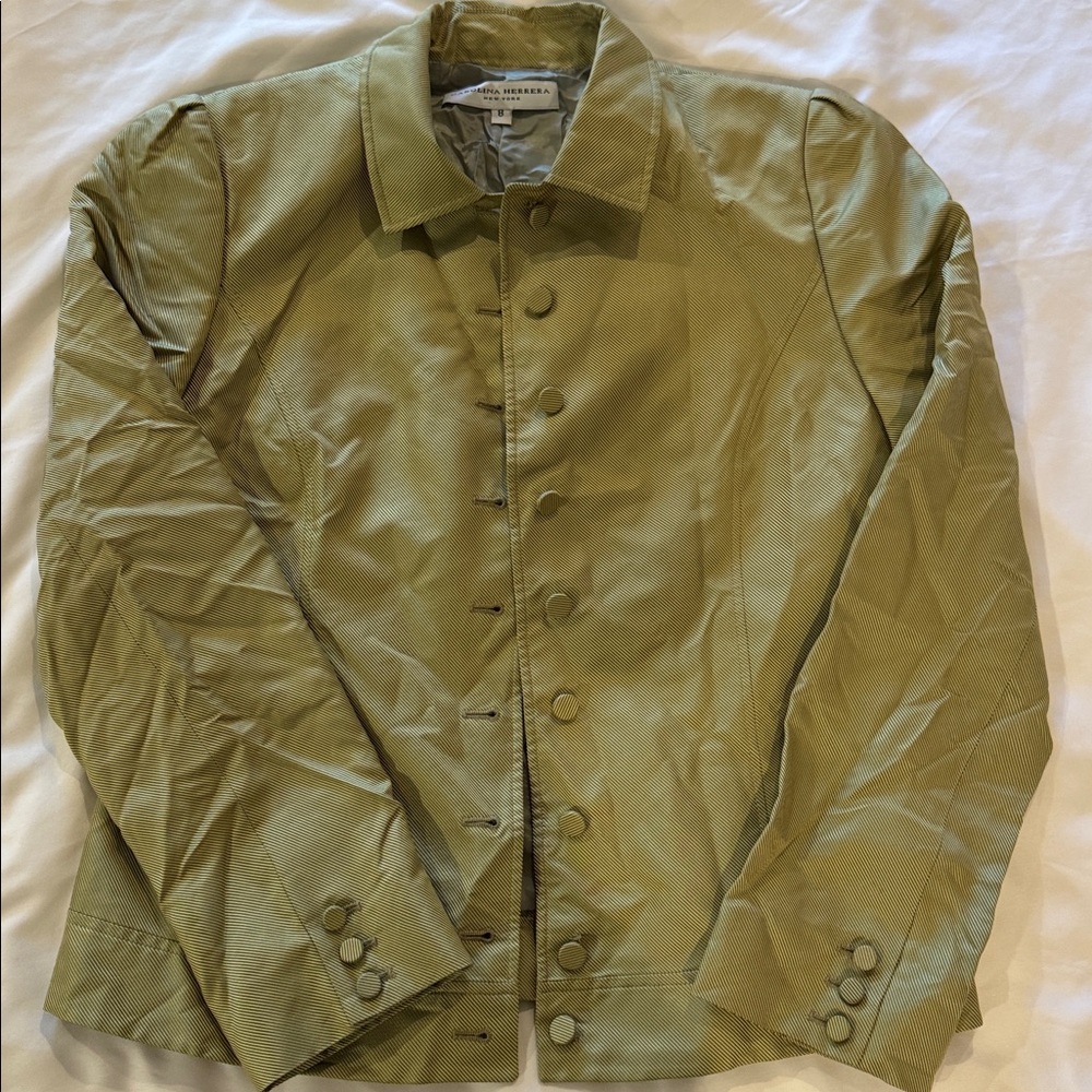 Carolina Herrera Light Olive Jacket 8 - Picture 8 of 8